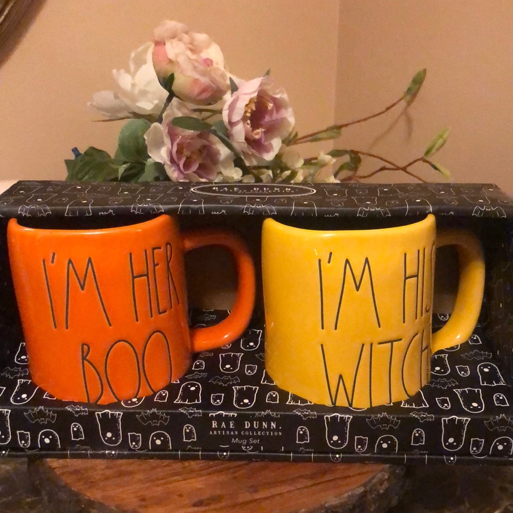 Rae Dunn set of 2 Halloween mugs